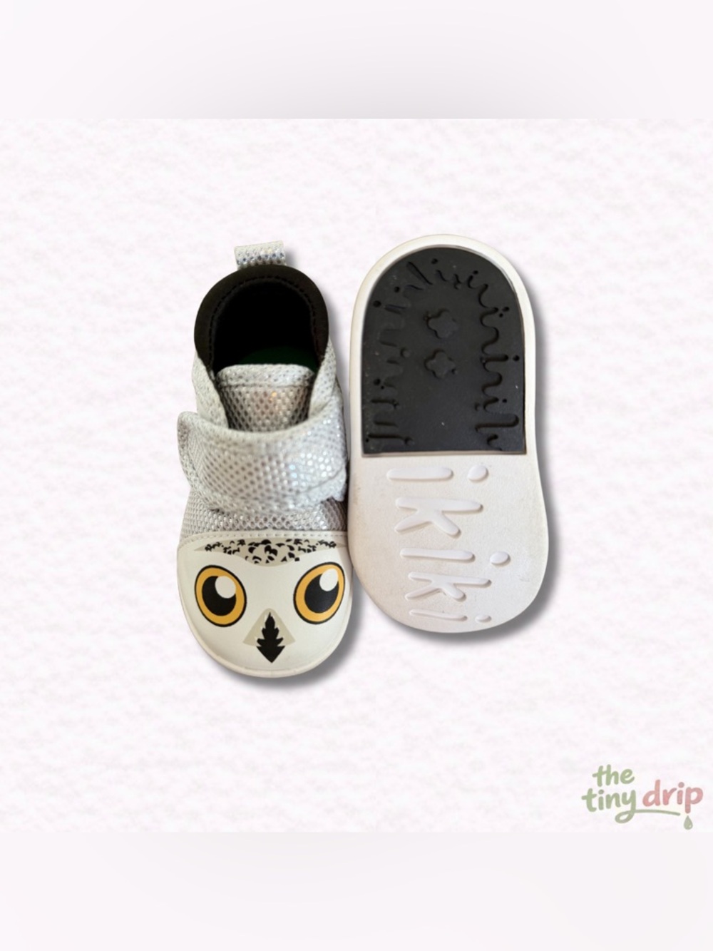 Ikiki Snowy Owl-Print Squeaky Shoes (Size 3)